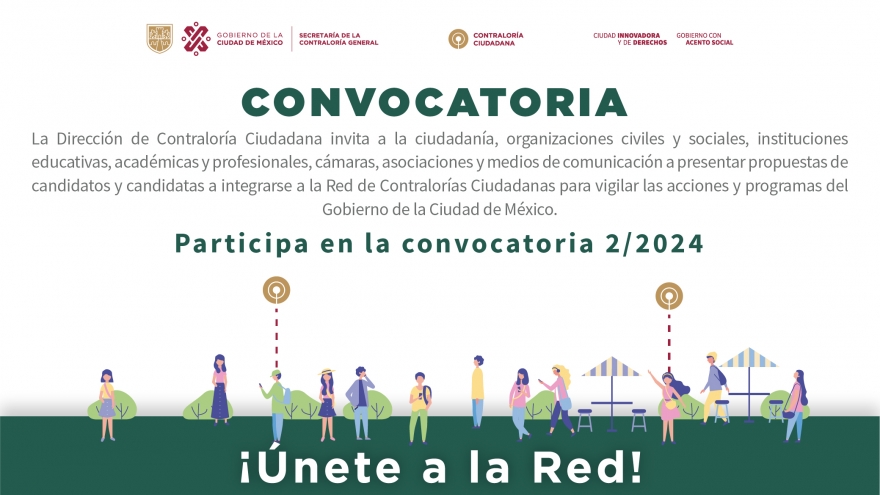 Convocatoria 02/2024 para pertenecer a la Red de Contralorías Ciudadanas
